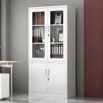 2-door half glass metallic cabinet