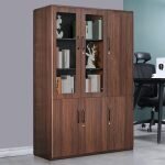 Modern Brown Vertical Filing Cabinet