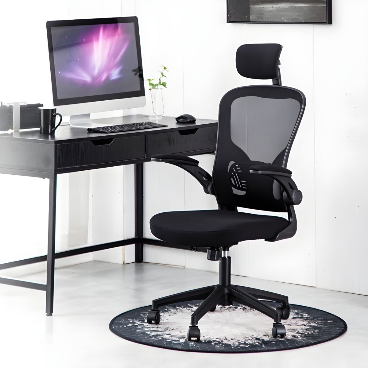 1199x1199-2024-06-12T120852.192.jpg Swivel Mesh Back Desk Chair with Adjustable Arms - Image 1