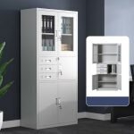 2-Door metal office cabinet with safe - Image 3