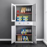 Modern Grey Metal Storage Cabinet - Image 2