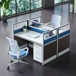 4-way office workstation (Blue) - Image 2