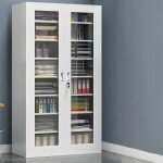 2-Door full-glass office metallic cabinet