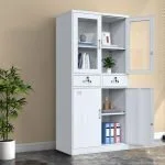 Two door metallic office storage cabinet