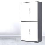 Grey Steel Storage Cabinet (4-Door) - Image 3