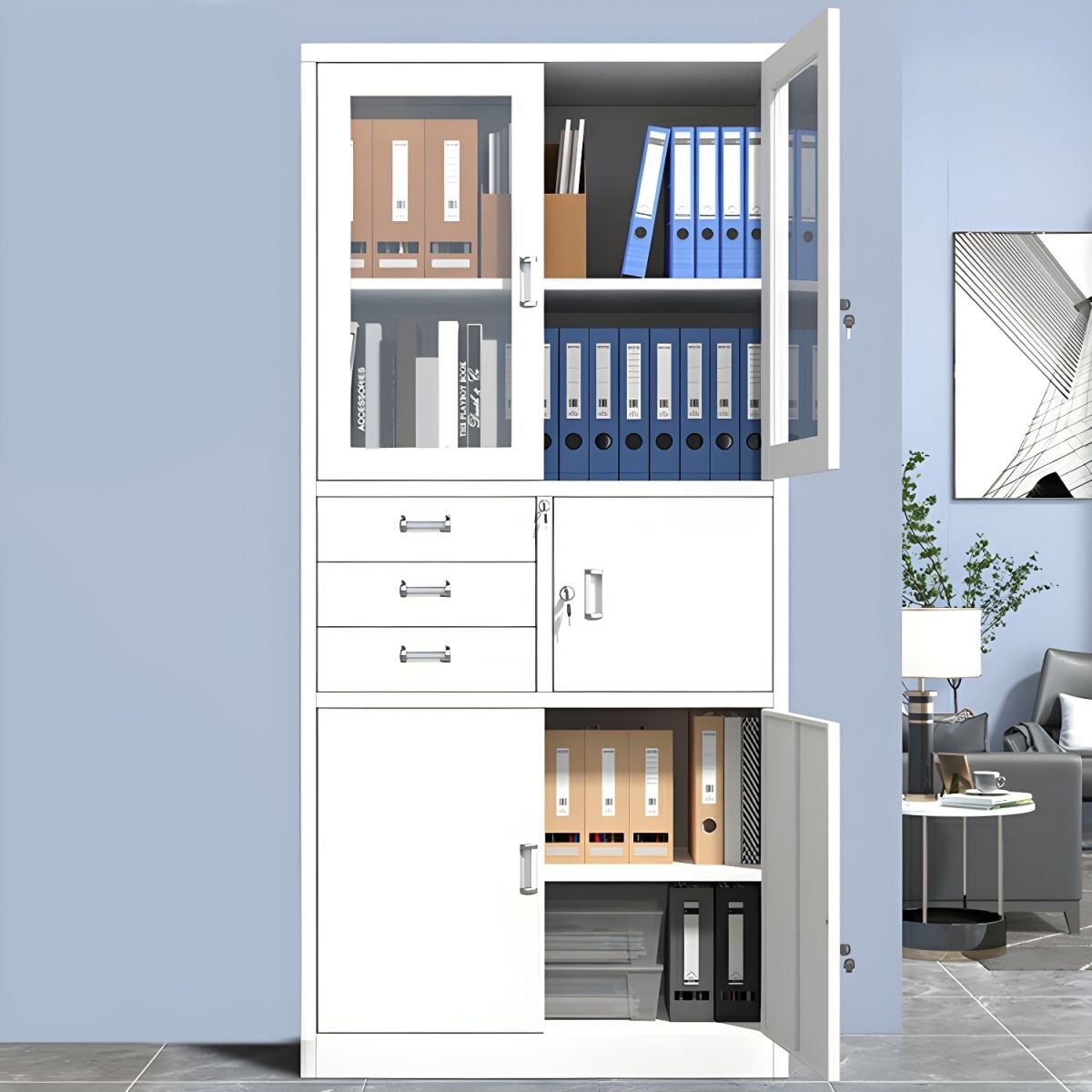 1200x1200-2024-02-01T132648.622.jpg Steel Office Cabinet with Safe - Image 1