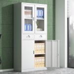 Half-Glass Metallic Office Cabinet - Image 3