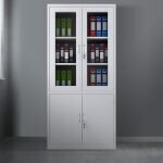 Half-Glass Metallic Office Cabinet