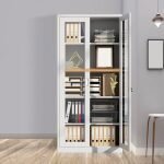 Full-Glass Metallic Office Cabinet