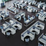 Six way modern office workstation - Image 2