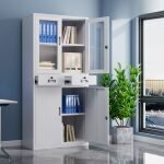 Half-glass office storage cabinet
