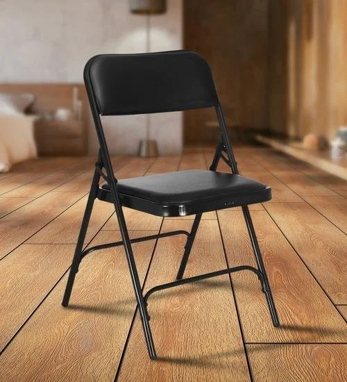 25room_1_500x_1d655993-ad9c-4f4f-9ea0-4e7ac47f0dcc.jpg Clark Metal Folding Chair (Black) - Image 1