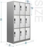 9 Locker steel office cabinet - Image 3