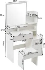 Vanity Dressing Table -White - Image 3