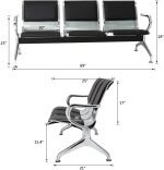 3-link padded office reception bench - Image 3