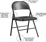 Foldable office study chair (Black) - Image 5