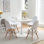 4-Seater white eames dining set