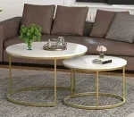 Pair marble tables - Image 2
