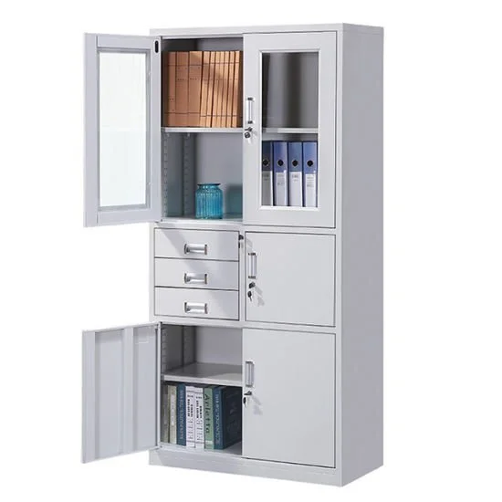 Furniture-3-Drawer-Filing-Cabinets-with-Safe-Box-Office-Storage-Swing-Door-Steel-File-Cabinet-with-Lock.jpg 2-Door metallic cabinet - Image 1