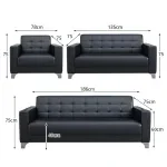 Office 5-Seater Leather Sofa - Image 6