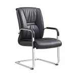 Metro Medium Back Workstation Black Leather Chair - Image 2