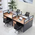 Four way modular office workstation (Brown)