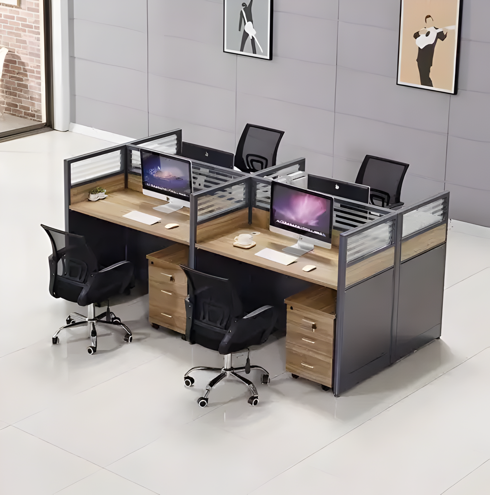 HLB1eBo9VxYaK1RjSZFnq6y80pXaC.jpg_720x720q50.png 4-Way Office Workstation - Image 1