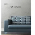 5-Seater Executive Office Leather Sofa - Image 4