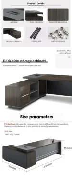 1600mm mahogany executive office desk - Image 4