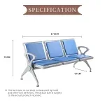 3-Link padded heavy-duty office bench - Image 3