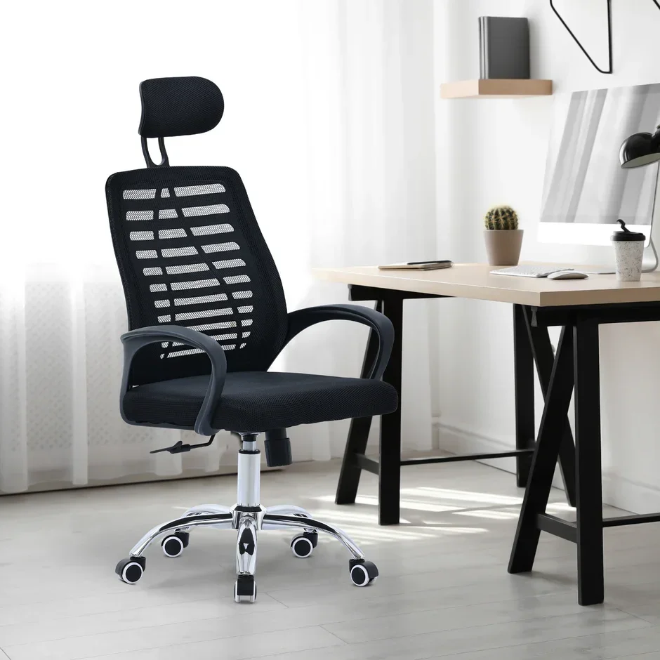 MLM-611823-StripesMeshErgonomicOfficeChair-Black_006-2.webp Ergonomic Armrest Office Desk Chair - Image 1