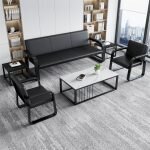Modern 5-Seat Black Waiting Room Chairs with Armrest - Image 3