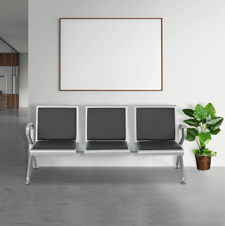 XVBXCVXV.png Padded Office Waiting Bench - Image 1