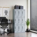 Office 9-Locker Steel Storage Cabinet - Image 9