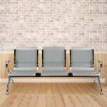 Three link metallic office visitor's bench