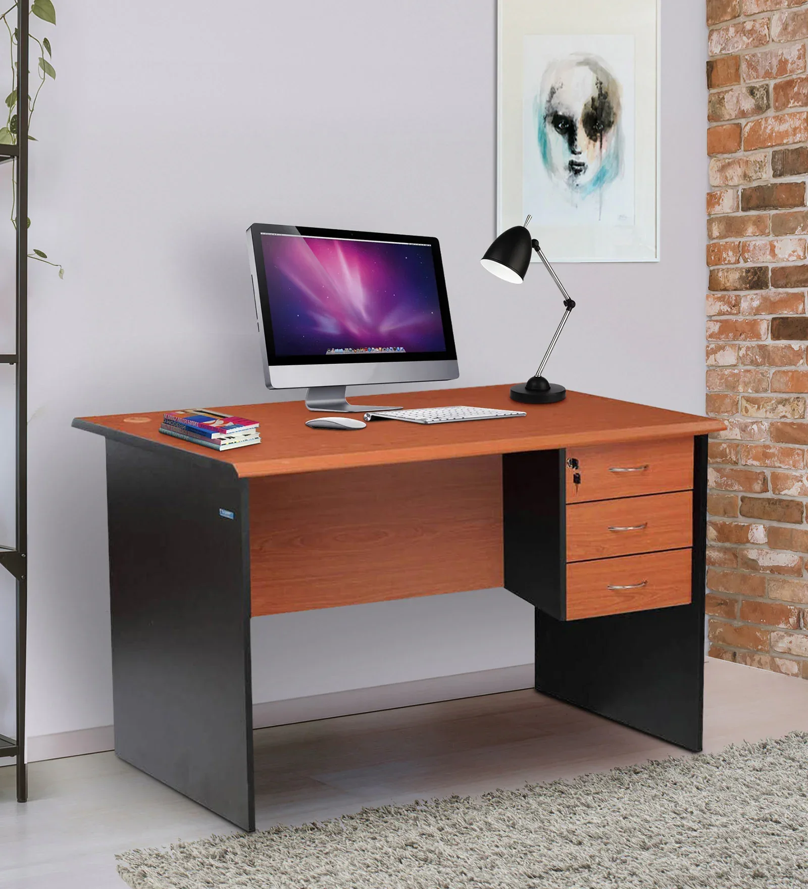 milford-three-drawer-office-table-by-nilkamal-milford-three-drawer-office-table-by-nilkamal-0rb1v7-1.webp 1200mm economic office desk - Image 1