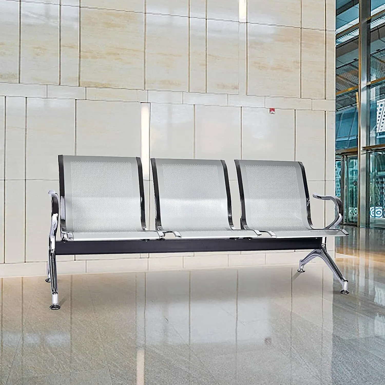 s-l1600-2023-12-18T094704.010.jpg 3-link non-padded waiting bench - Image 1