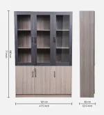 Serenity 3 Door Book Case in Brown Color - Image 2