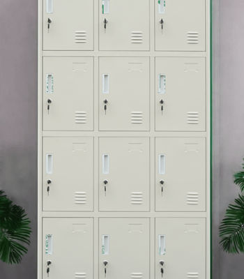 12-door metal locker, steel locker cabinet, multipurpose storage locker, staff storage locker, metal school locker, durable office locker, employee locker unit, industrial storage locker, personal item locker, lockable metal cabinet, gym changing room locker, locker with key locks, secure metal storage, heavy-duty locker, office locker solution, multi-door steel locker, warehouse locker cabinet, metal compartment locker, school bag storage unit, utility locker for staff