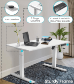 white motorized desk,electric height adjustable desk,white electric sit-stand desk,motorized standing desk,electric adjustable office desk,white electric workstation,motorized desk with memory settings,electric desk with programmable height,white electric computer desk,motorized sit-stand workstation,electric desk with keypad control,white electric desk with cable management,motorized height adjustable table,white electric desk with steel frame,electric standing desk white finish,motorized ergonomic desk,white power desk,electric desk with wireless charging,motorized desk with USB ports,white desk with electric lift,