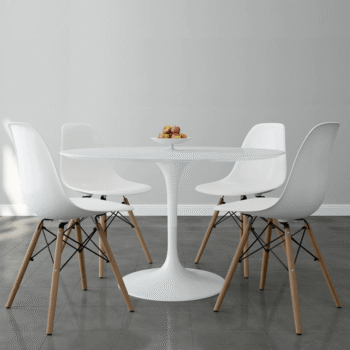 4-seater white Eames dining set, Eames dining set, white dining set, 4-seater dining set, modern dining set, Eames style dining set, minimalist dining set, contemporary dining set, Scandinavian dining set, home dining set, dining table with chairs, stylish dining set, compact dining set, white Eames chairs, modern home dining set, dining set furniture, sleek dining set, durable dining set, affordable dining set, designer dining set, residential dining set, small space dining set, luxury dining set, modern interior dining set, elegant dining set, 4-seater table and chairs, minimalist home dining set, modern dining room set, trendy dining set, Eames inspired dining set