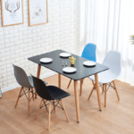 black Eames dining chair, Eames style chair, modern dining chair, black modern chair, Eames replica chair, stylish dining chair, contemporary dining chair, black kitchen chair, mid-century dining chair, designer dining chair, Eames inspired chair, black living room chair, modern home chair, comfortable dining chair, black plastic chair, Eames office chair, dining room seating, minimalist dining chair, black accent chair, modern replica chair, Eames dining replica, trendy dining chair, black café chair, sleek dining chair, Eames side chair, designer home chair, black restaurant chair, modern dining seating, black chair for kitchen, elegant dining chair