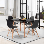 black Eames dining chair, Eames style chair, modern dining chair, black modern chair, Eames replica chair, stylish dining chair, contemporary dining chair, black kitchen chair, mid-century dining chair, designer dining chair, Eames inspired chair, black living room chair, modern home chair, comfortable dining chair, black plastic chair, Eames office chair, dining room seating, minimalist dining chair, black accent chair, modern replica chair, Eames dining replica, trendy dining chair, black café chair, sleek dining chair, Eames side chair, designer home chair, black restaurant chair, modern dining seating, black chair for kitchen, elegant dining chair