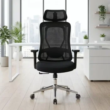 office chair with lumbar support, office chair with headrest, office chair with armrests, office chair with adjustable armrests, office chair with wheels, office chair with swivel base, office chair with mesh back, office chair with leather finish, office chair with breathable fabric, office chair with cushioned seat, office chair with ergonomic backrest, office chair with adjustable height, office chair with reclining function, office chair with tilt mechanism, office chair with neck support, office chair with padded armrests, office chair with footrest, office chair with sturdy frame,