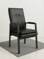 Visitors Leather Office Waiting Chair - Image 4