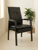 Visitors Leather Office Waiting Chair - Image 6