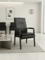 Visitors Leather Office Waiting Chair